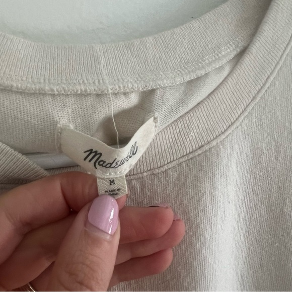 Madewell Cream Women Graphic Crewneck Muscle Tee Size Medium M - Picture 4 of 8